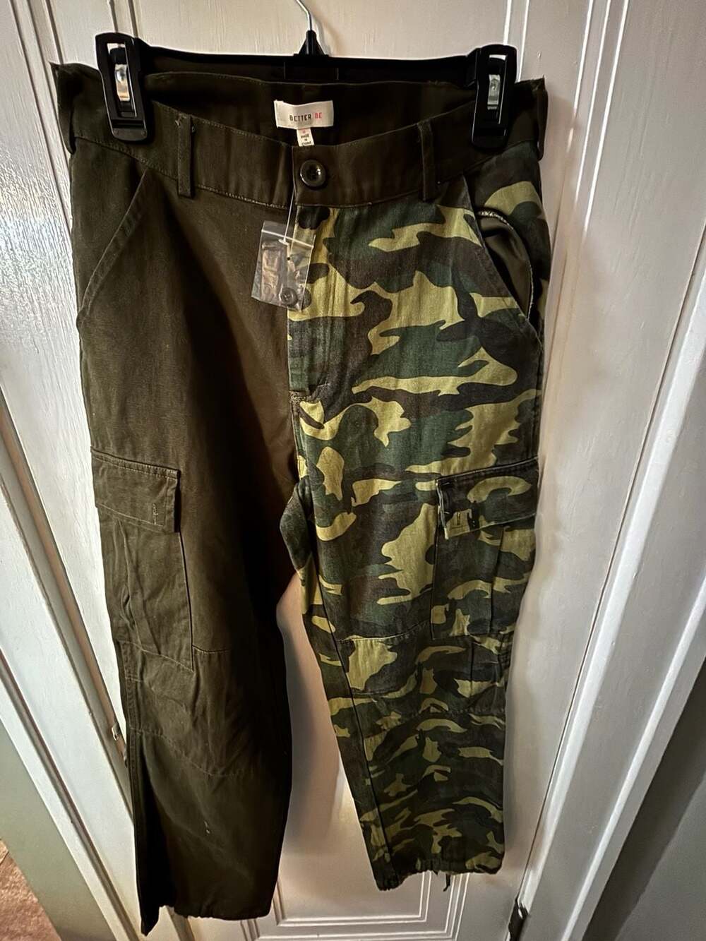 Better Be Split Camo and Olive Green Cargo Pants Size M